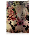 paris prix Paravent 3 Volets "Nostalgia Flowers" 135x172cm