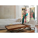 Paris Prix Paravent 3 Volets "Peacock Love" 135x172cm