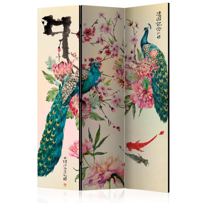 Paris Prix Paravent 3 Volets "Peacock Love" 135x172cm