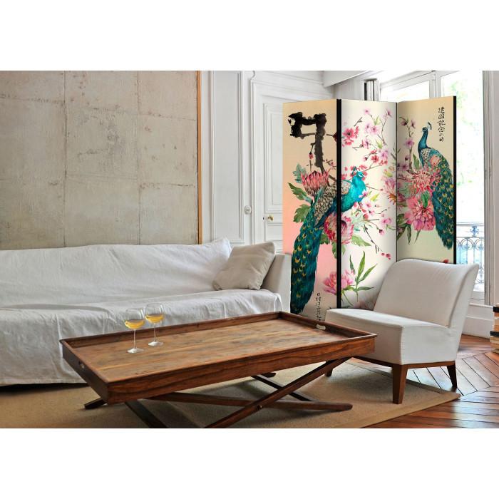Paris Prix Paravent 3 Volets "Peacock Love" 135x172cm