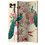 paris prix Paravent 3 Volets "Peacock Love" 135x172cm