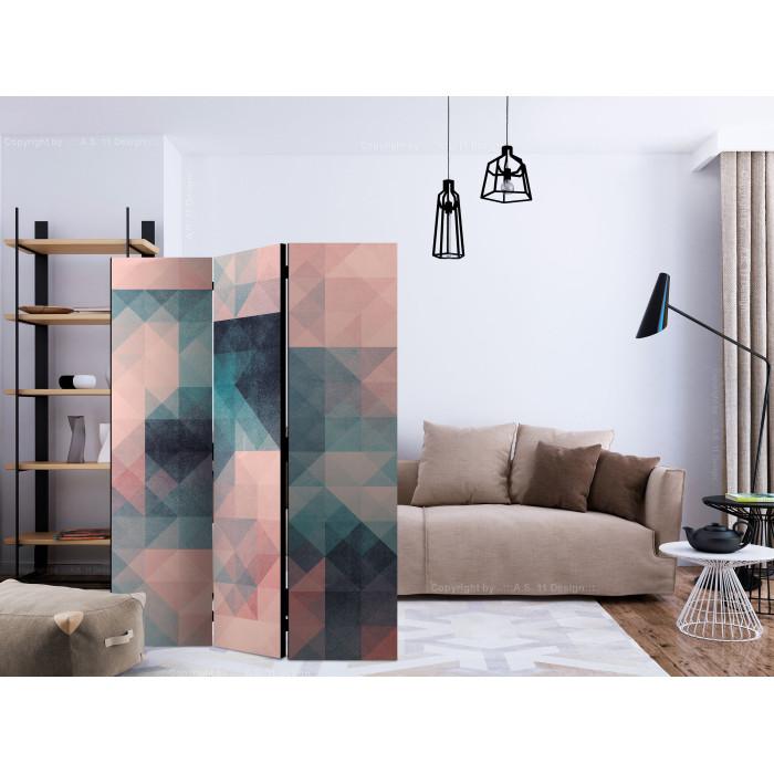 Paris Prix Paravent 3 Volets "Pixels Green & Pink" 135x172cm