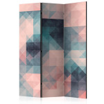 paris prix Paravent 3 Volets "Pixels Green & Pink" 135x172cm