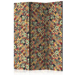 paris prix Paravent 3 Volets "Rainbow Mosaic" 135x172cm