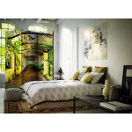 Paris Prix Paravent 3 Volets "Romantic Garden" 135x172cm
