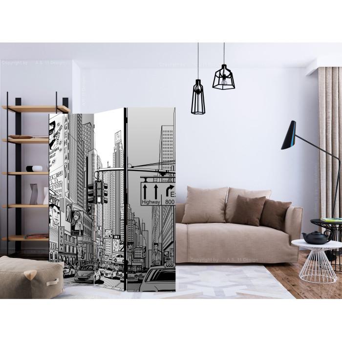 Paris Prix Paravent 3 Volets "Street In New York City" 135x172cm