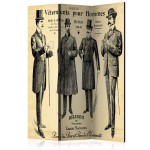 paris prix Paravent 3 Volets "Vêtements Pour Homme" 135x172cm
