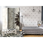 Paris Prix Paravent 3 Volets "White Dandelion" 135x172cm