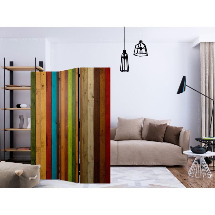 Paris Prix Paravent 3 Volets "Wooden Rainbow" 135x172cm