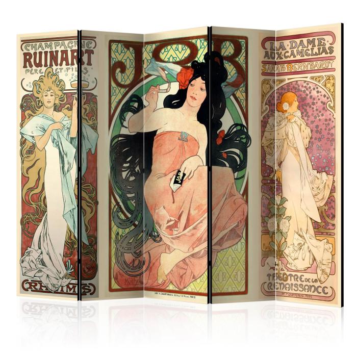 Paris Prix Paravent 5 Volets "Alphonse Mucha. Women's" 172x225cm