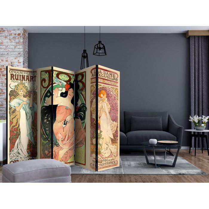 Paris Prix Paravent 5 Volets "Alphonse Mucha. Women's" 172x225cm