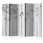 paris prix Paravent 5 Volets "Birds on Boards" 172x225cm