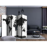 Paris Prix Paravent 5 Volets "Black & White Map" 172x225cm