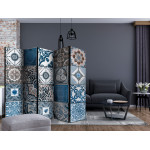 Paris Prix Paravent 5 Volets "Blue Arabesque" 172x225cm