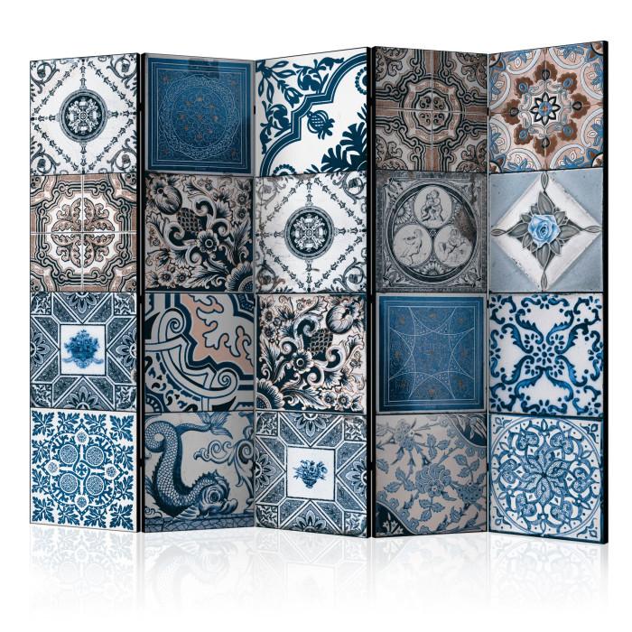 Paris Prix Paravent 5 Volets "Blue Arabesque" 172x225cm