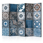 paris prix Paravent 5 Volets "Blue Arabesque" 172x225cm