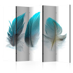 paris prix Paravent 5 Volets "Blue Feathers" 172x225cm
