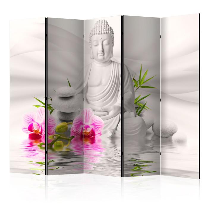 Paris Prix Paravent 5 Volets "Buddha & Orchids" 172x225cm