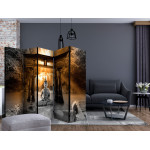 Paris Prix Paravent 5 Volets "Buddha Smile Orange" 172x225cm