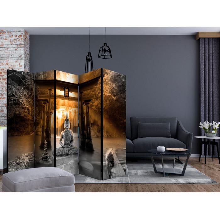 Paris Prix Paravent 5 Volets "Buddha Smile Orange" 172x225cm