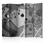 paris prix Paravent 5 Volets "Cards : Black & White" 172x225cm