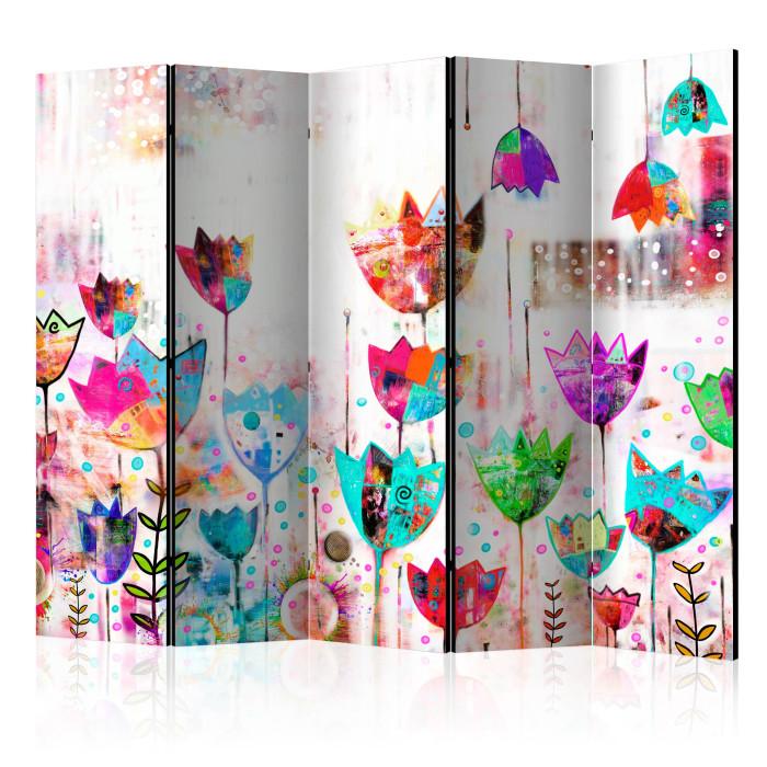Paris Prix Paravent 5 Volets "Colorful Tulips" 172x225cm