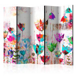 paris prix Paravent 5 Volets "Colorful Tulips" 172x225cm