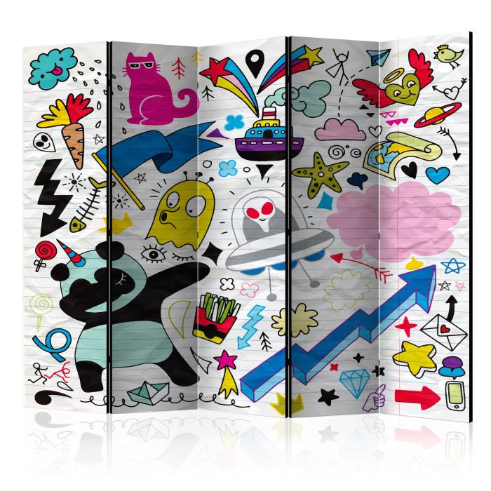 Paris Prix Paravent 5 Volets "Energetic Panda" 172x225cm