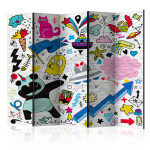 paris prix Paravent 5 Volets "Energetic Panda" 172x225cm