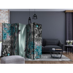Paris Prix Paravent 5 Volets "Floral Curtain Turquoise" 172x225cm