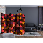 Paris Prix Paravent 5 Volets "Geometric Mosaic Red" 172x225cm