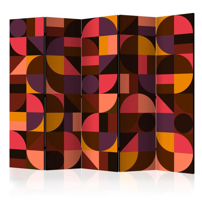 Paris Prix Paravent 5 Volets "Geometric Mosaic Red" 172x225cm