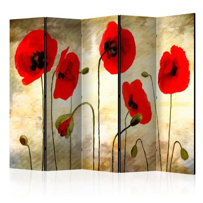 Paris Prix Paravent 5 Volets "Golden Field Of Poppies" 172x225cm
