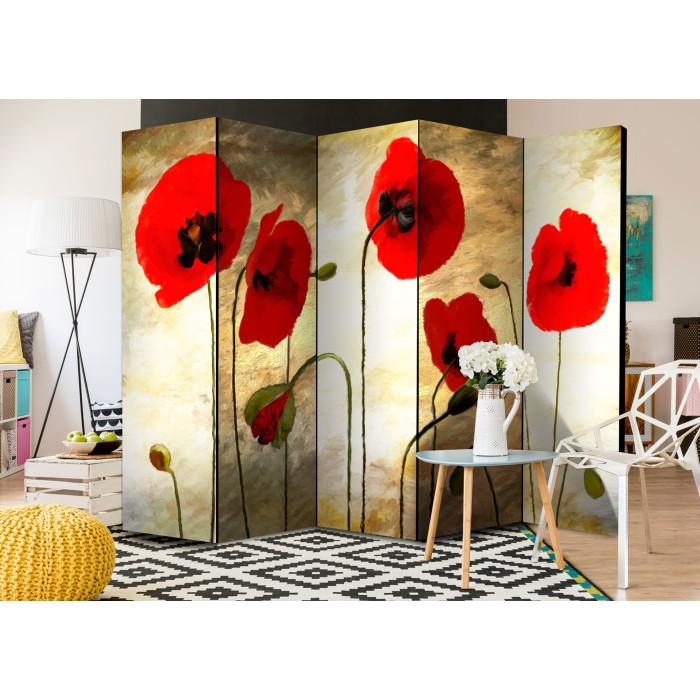 Paris Prix Paravent 5 Volets "Golden Field Of Poppies" 172x225cm
