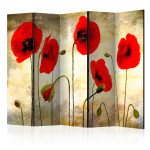 paris prix Paravent 5 Volets "Golden Field of Poppies" 172x225cm