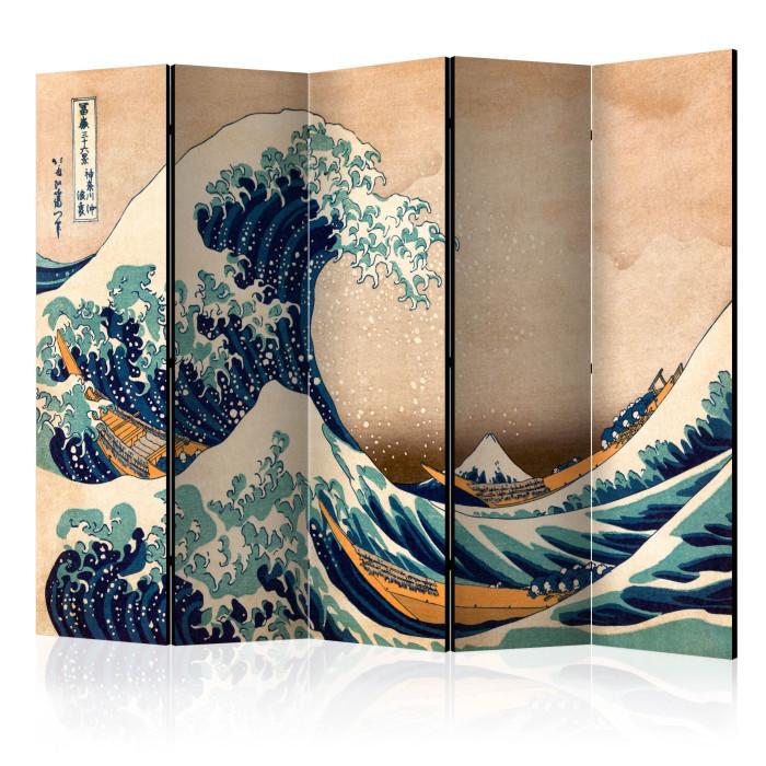 Paris Prix Paravent 5 Volets "Hokusai : The Great Wave Off Kanagawa Reproduction" 172x225cm