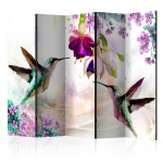paris prix Paravent 5 Volets "Hummingbirds & Flowers" 172x225cm
