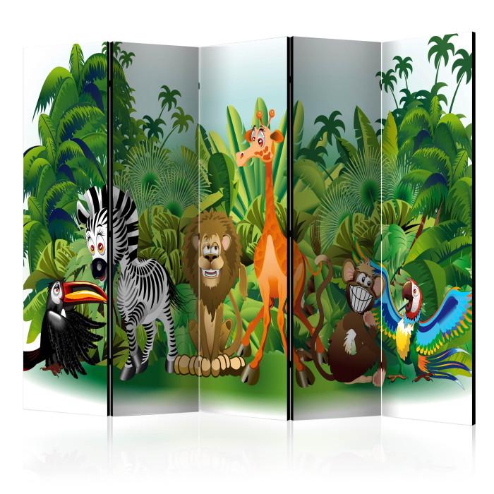 Paris Prix Paravent 5 Volets "Jungle Animals" 172x225cm