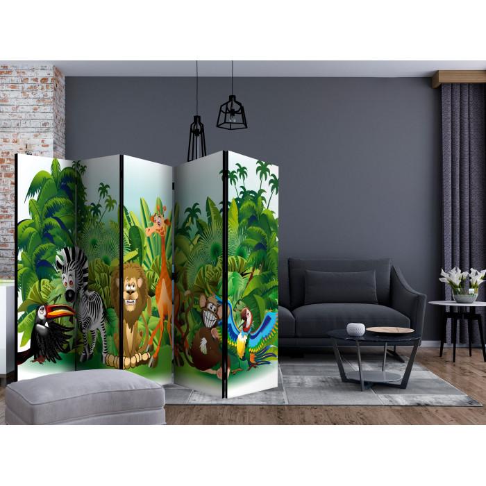Paris Prix Paravent 5 Volets "Jungle Animals" 172x225cm