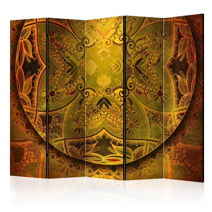 Paris Prix Paravent 5 Volets "Mandala : Force D'or" 172x225cm