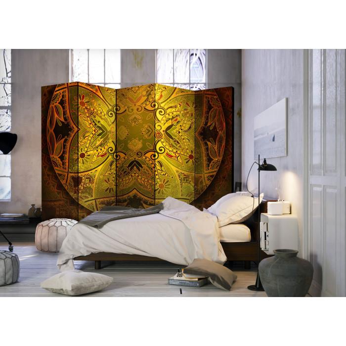 Paris Prix Paravent 5 Volets "Mandala : Force D'or" 172x225cm