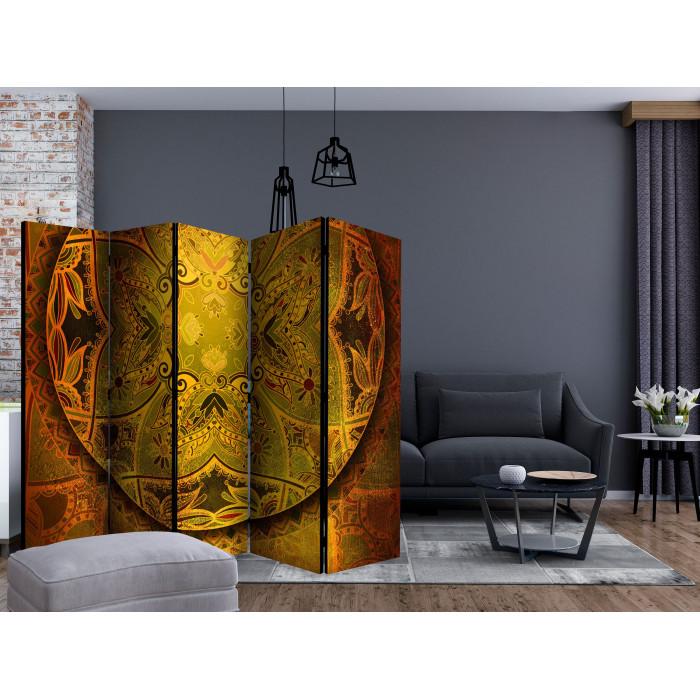 Paris Prix Paravent 5 Volets "Mandala : Golden Poem" 172x225cm