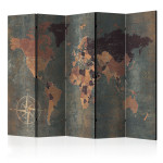 paris prix Paravent 5 Volets " Map in Browns & Greys" 172x225cm