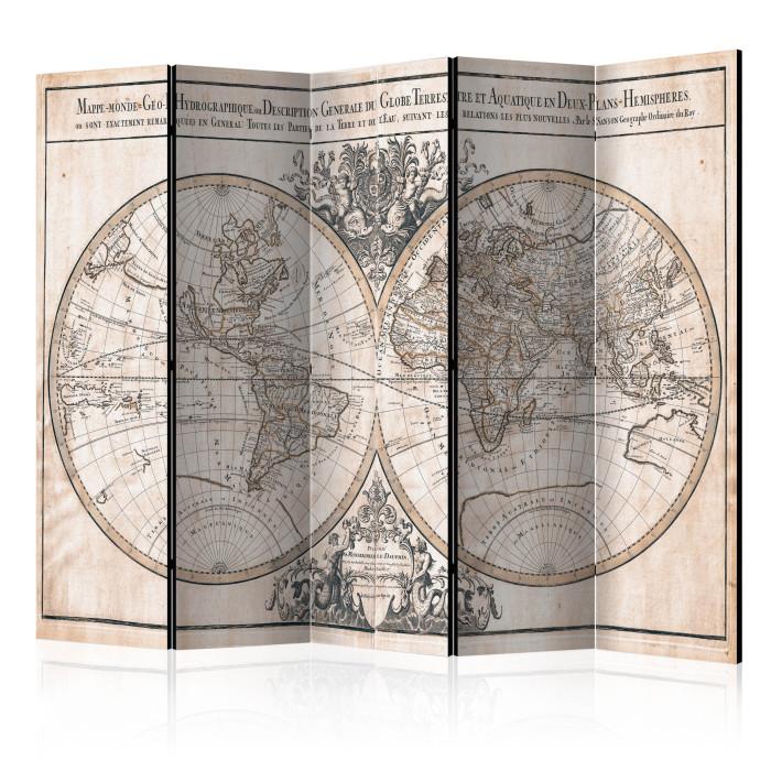 Paris Prix Paravent 5 Volets "Mappemonde GeoHydrographique" 172x225cm