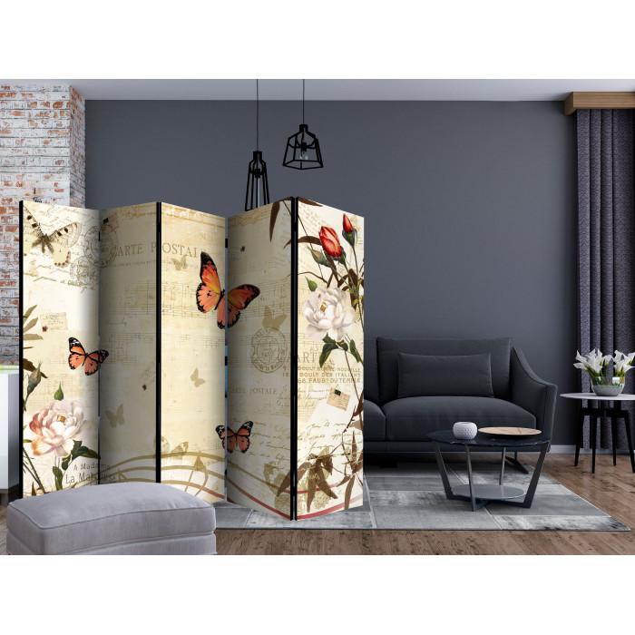 Paris Prix Paravent 5 Volets "Melodies Of Butterflies" 172x225cm