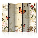 paris prix Paravent 5 Volets "Melodies of Butterflies" 172x225cm