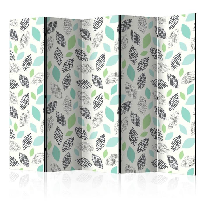 Paris Prix Paravent 5 Volets "Patterned Leaves" 172x225cm