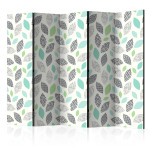 paris prix Paravent 5 Volets "Patterned Leaves" 172x225cm