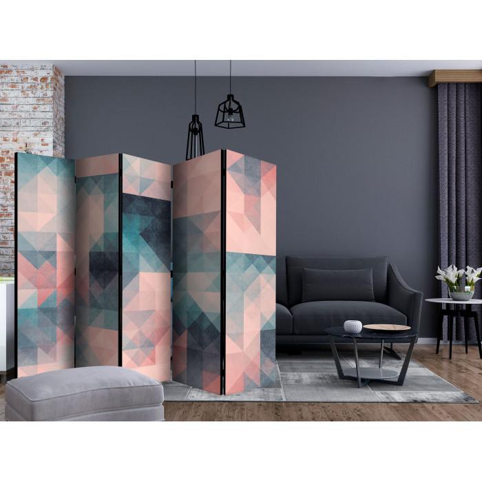 Paris Prix Paravent 5 Volets "Pixels Green & Pink" 172x225cm