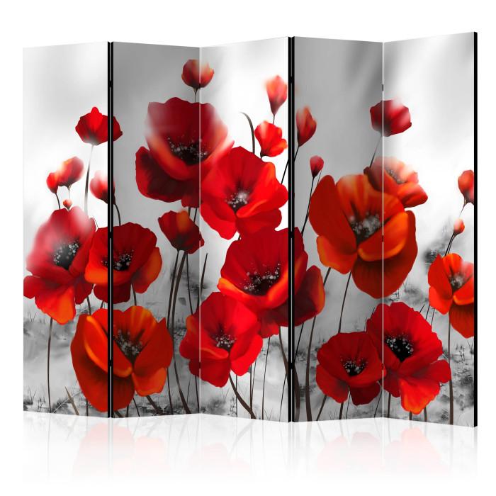Paris Prix Paravent 5 Volets "Poppies In The Moonlight II" 172x225cm